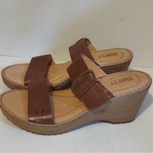Born Women's Tan and Brown Wedge Sandals